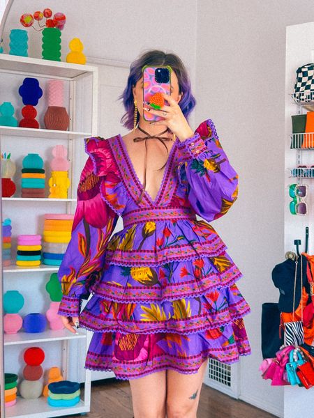 Fall transitional outfit 🍂🌸

Champagne wears a multicolored purple pink floral midi dress with poof sleeves and ruffles lace bows, brown knee high boots, gold snake earrings.

Dopamine dressing colorful vibrant eclectic maximalist maximalism rainbow multicolored colored hair style fashion inspo color fall

#LTKstyletip #LTKHoliday #LTKSeasonal