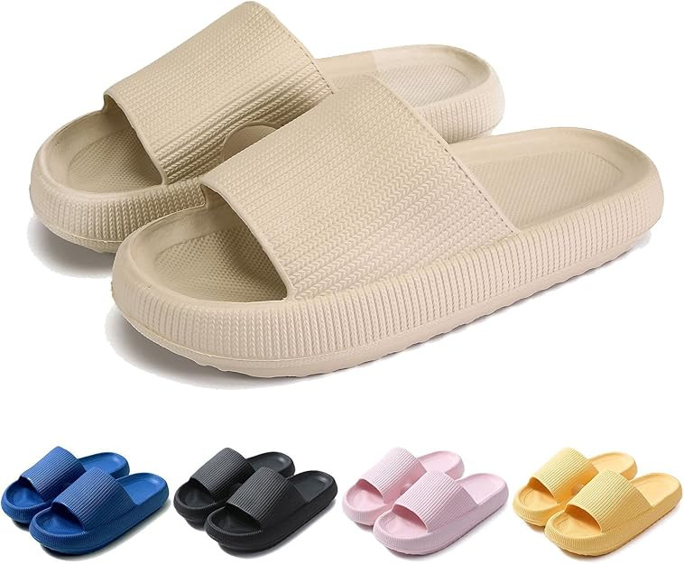 Fuupnn Cloud Cushion Slides Slippers Women Men, Non-Slip Quick Drying Outdoor Indoor Sandals Slid... | Amazon (US)
