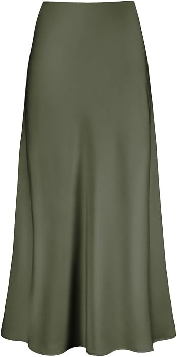 Women's Satin High Waisted Maxi Skirts A Line Silk Long Skirt | Amazon (US)