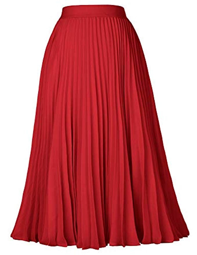 Kate Kasin Women's High Waist Pleated A-Line Swing Skirt KK659 | Amazon (US)