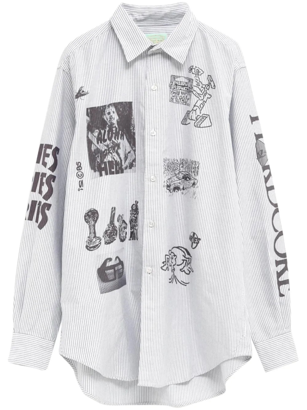 Aries Striped Cotton Shirt   - Farfetch | Farfetch Global