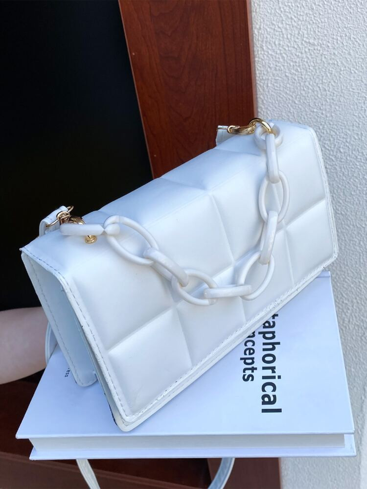 Minimalist Textured Satchel Bag | SHEIN