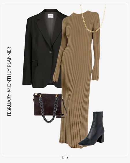 Monthly outfit planner: FEBRUARY: Winter looks | sweater dress, ankle boot, black oversized blazer, handbag

See the entire calendar on thesarahstories.com ✨ 


#LTKstyletip