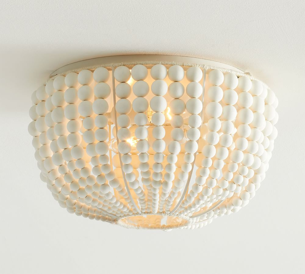Bristol Wood Bead Flush Mount (15") | Pottery Barn (US)