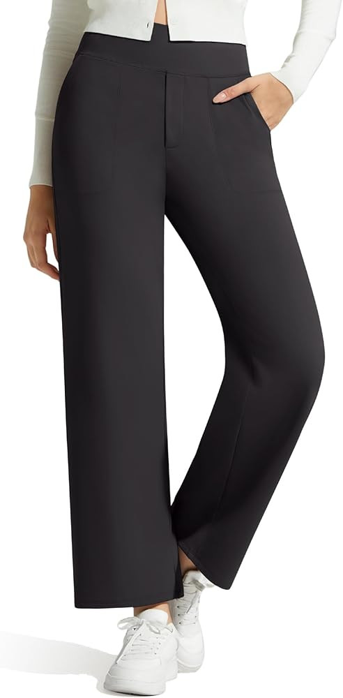 G4Free BareFeel Ankle Length Yoga Pants for Women High Stretch Waist Casual Dress Pants with Pock... | Amazon (US)