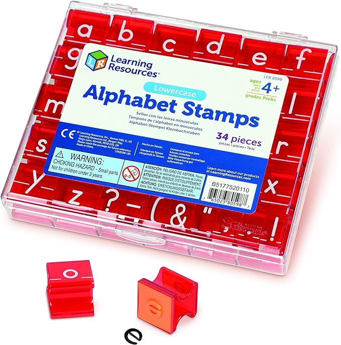Learning Resources Lowercase Alphabet Stamps - 34 Pieces,Ages 4+, Teacher Stamps, Letter Stamps f... | Amazon (US)