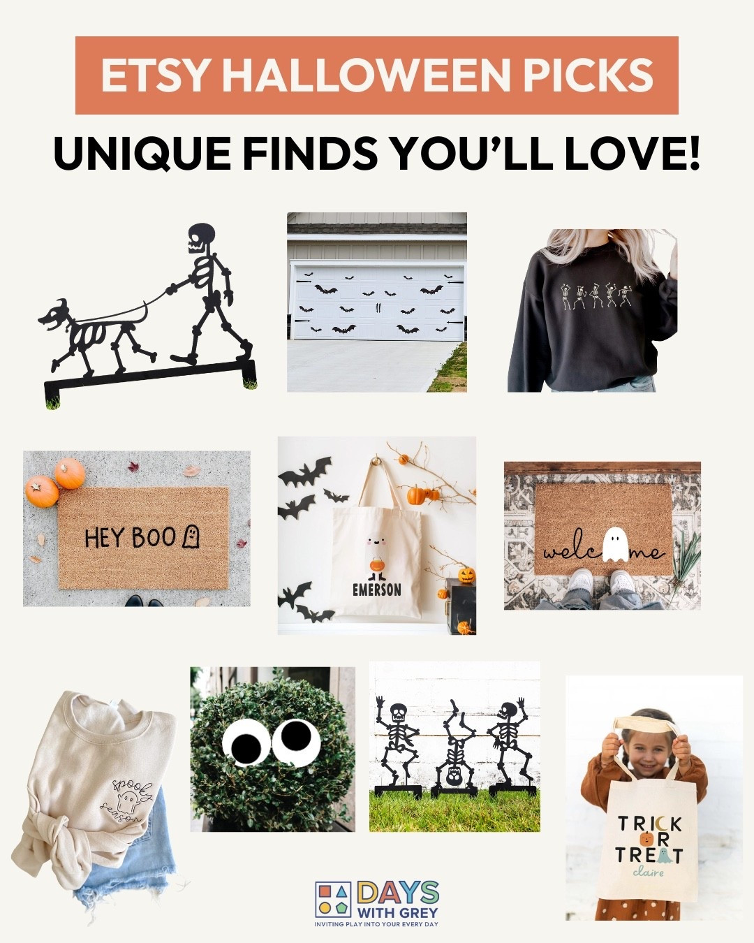 ETSY is the best place to find unique Halloween finds. Here are a few of my favorites for outdoor decorations, kid treat bags, and fun sweatshirts to wear to class parties.🕸️

#LTKSeasonal #LTKKids #LTKFamily