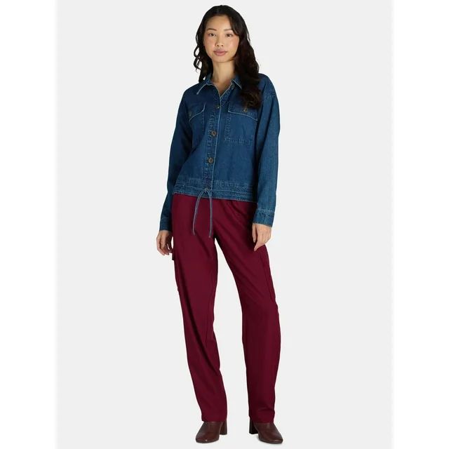 Time and Tru Women's Cropped Utility Jacket, Sizes XS-XXXL | Walmart (US)