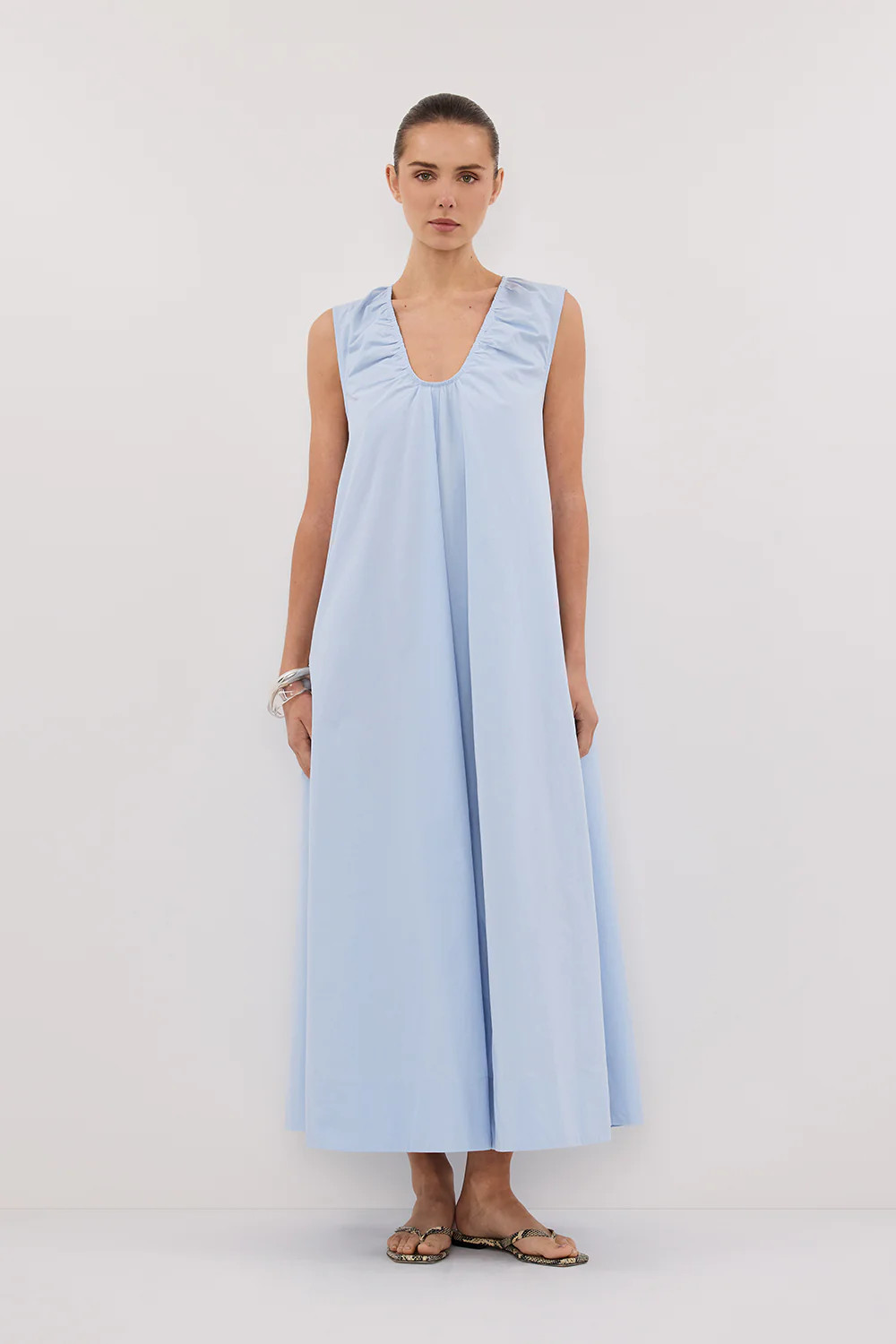 GABBY CORNFLOWER COTTON MIDI DRESS | DISSH