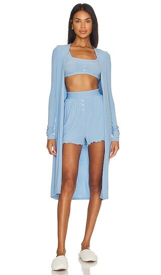 Ribbed Long Duster in Blue Bell | Revolve Clothing (Global)