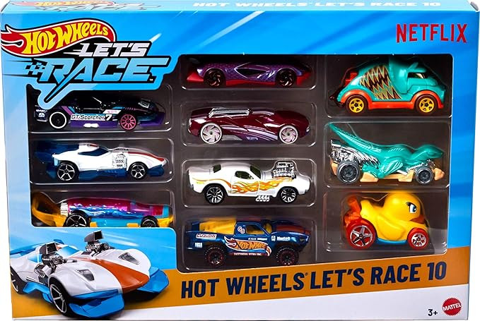 Hot Wheels Toy Cars & Trucks, Let’s Race 10-Pack, Set of 10 1:64 Scale Vehicles from The Animat... | Amazon (US)