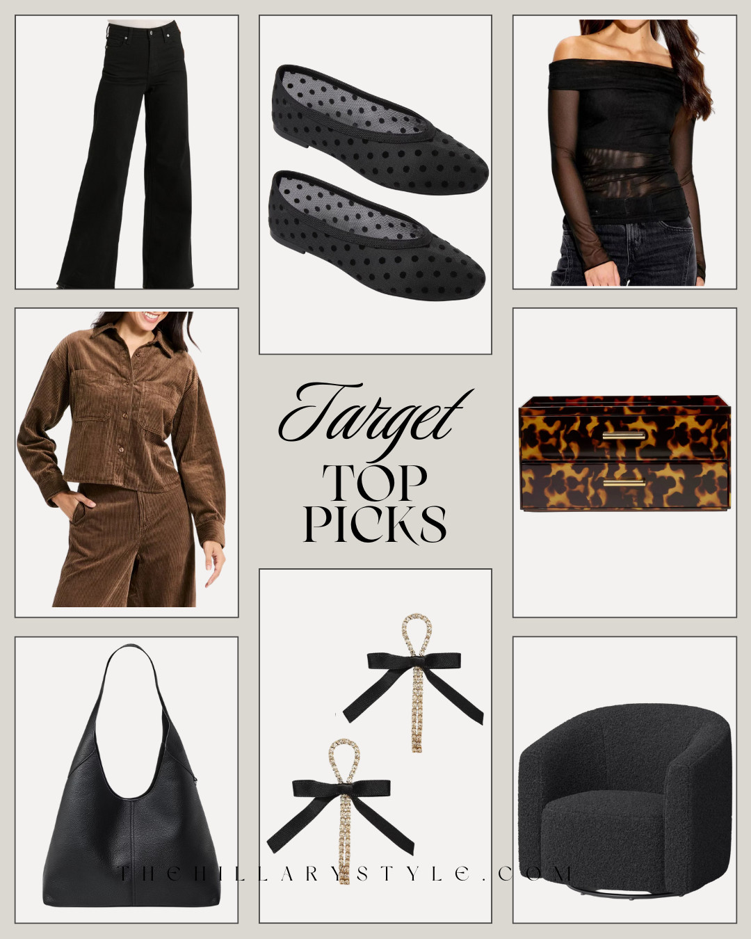 TARGET TOP PICKS 🤍✨
A curated mix of fashion-forward finds and elevated home accents — rich textures, modern silhouettes, chic accessories, and those trendy little details that instantly polish your look or your space. 

 #targetstyle #targetfinds #thehillarystyle #targetfashion #LTKGiftGuide #LTKHoliday #LTKOver40