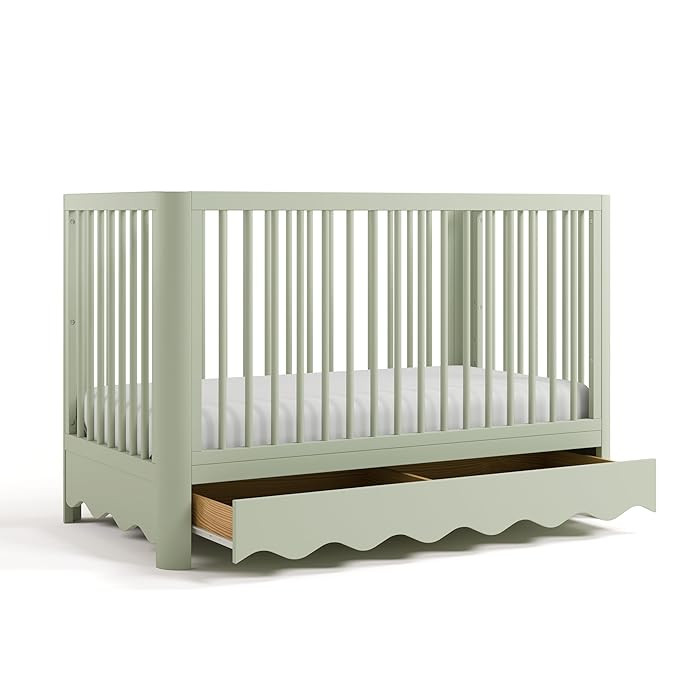 Storkcraft Casablanca Deluxe 5-in-1 Convertible Crib with Drawer (Sage) – GREENGUARD Gold Certi... | Amazon (US)