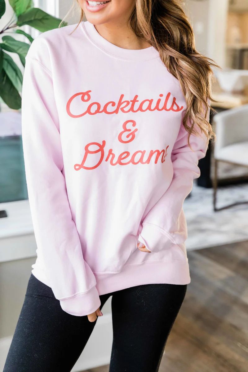 Cocktails And Dreams Graphic Sweatshirt | The Pink Lily Boutique