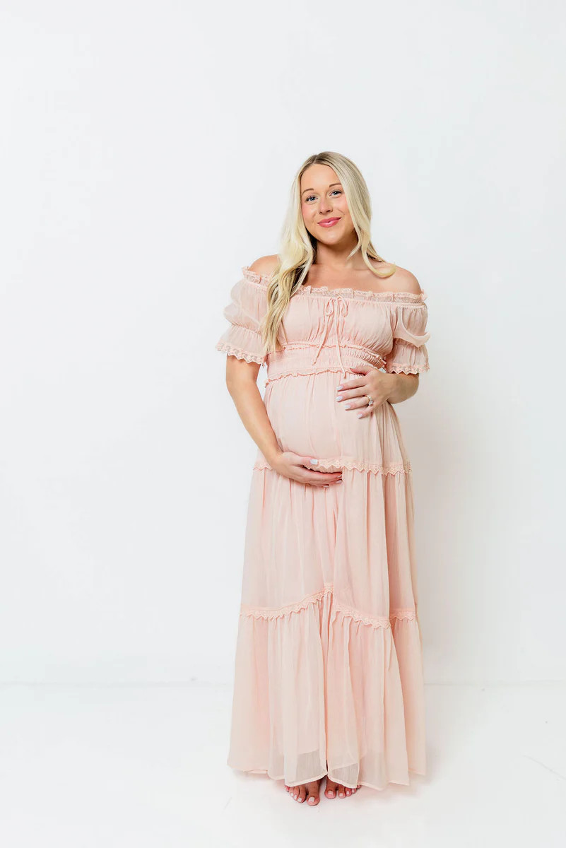 Marla Maxi Dress in Peach Pink *6/25 PRE-ORDER* | Worth Collective