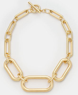 Gold-Tone Large Link Collar Necklace | Macy's