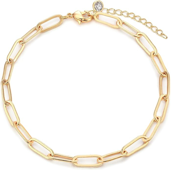 MEVECCO Bracelet for Women 14K Gold Plated Dainty Chain Simple Jewelry Cute Handmade Minimalist f... | Amazon (US)