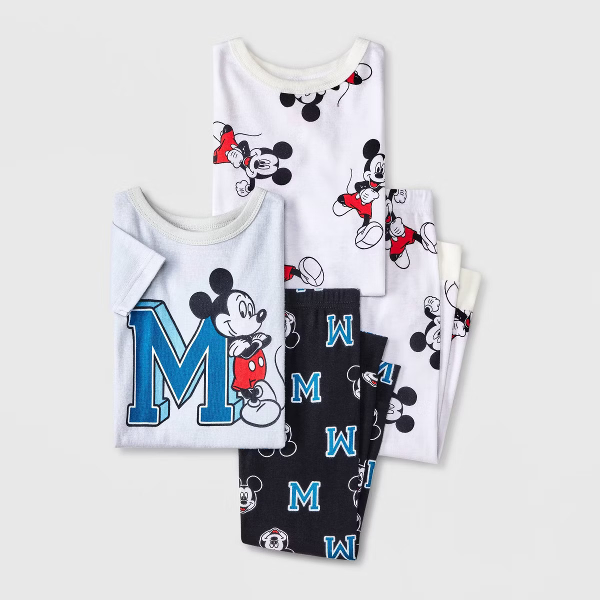 Toddler Boys' 4pc Snug Fit Cotton Mickey Mouse and Friends Pajama Set - Blue 3T | Target