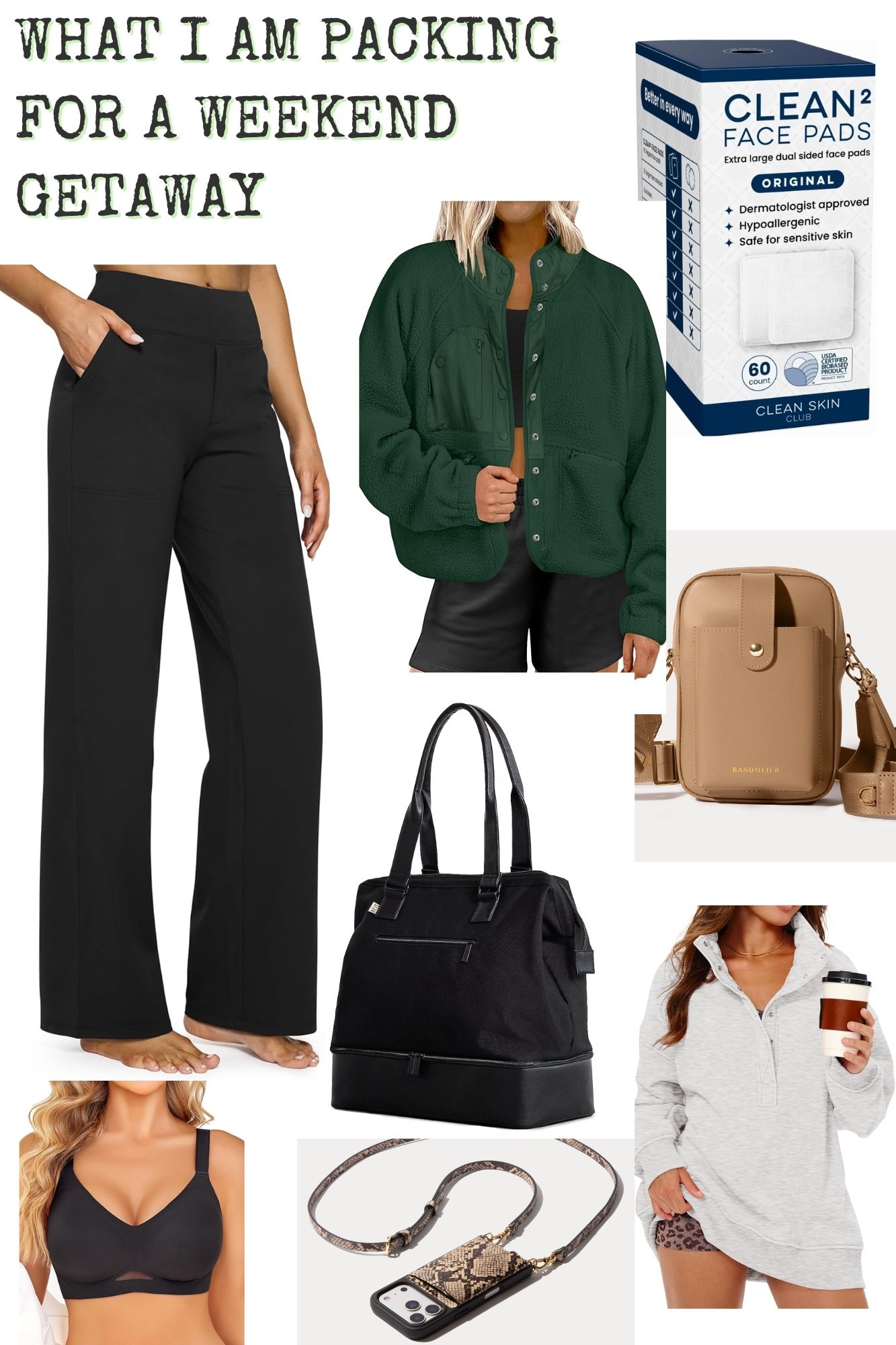 Weekend getaway packing made simple.
Comfortable layers, travel-friendly pieces, and everyday essentials I always bring.
Easy staples that make trips so much easier.

#LTKOver40 #LTKMidsize #LTKTravel