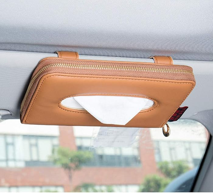 Car Tissue Holder, Sun Visor Tissue Holder, Car Visor Napkin Holder, PU Leather Backseat Tissue C... | Amazon (US)