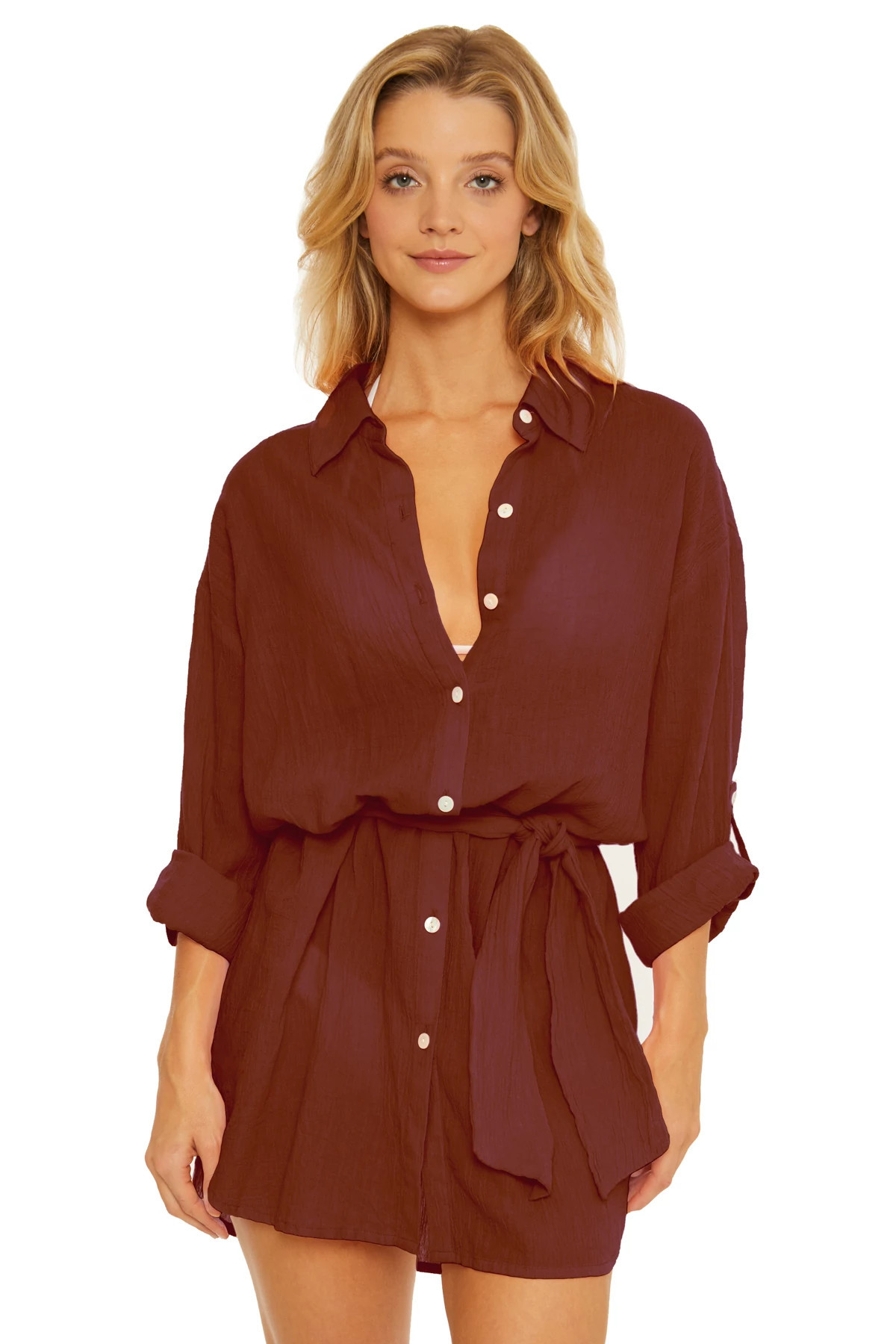 Gauzy Button Up Shirt Dress | Everything But Water