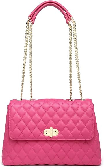 ER.Roulour Quilted Crossbody Bags for Women, Trendy Roomy Shoulder Handbags with Flap Gold Hardwa... | Amazon (US)