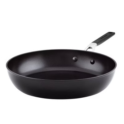 KitchenAid 12.25" Hard Anodized Nonstick Skillet Black: Oven-Safe Cooking Pan, Silicone Handle, Gas & Electric Compatible | Target