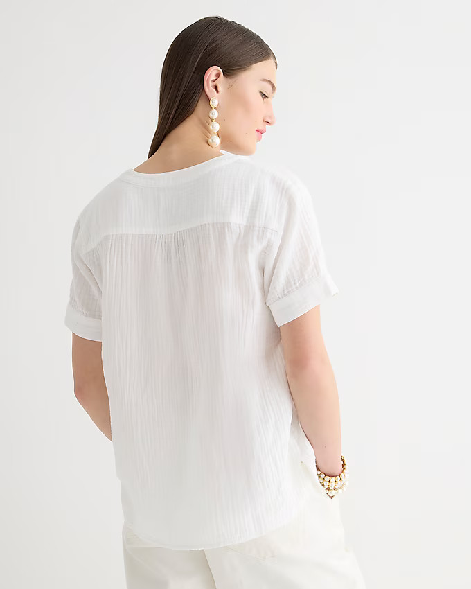 V-neck soft gauze popover | J. Crew US