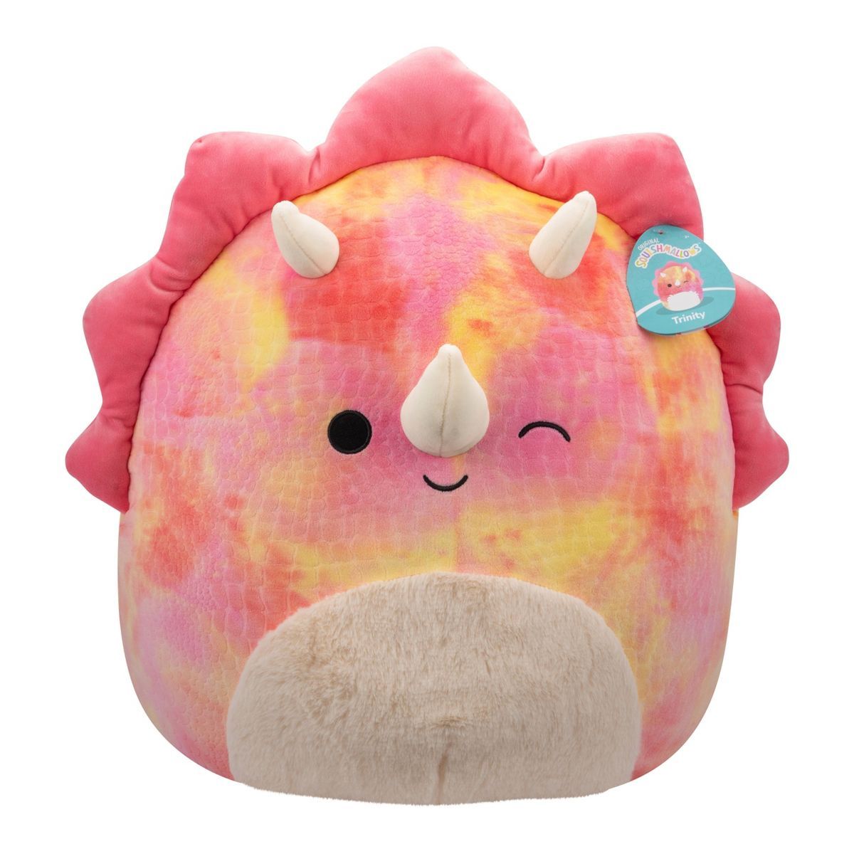Squishmallows 16" Trinity Pink Tie-Dye Triceratops with Fuzzy Belly Large Plush | Target