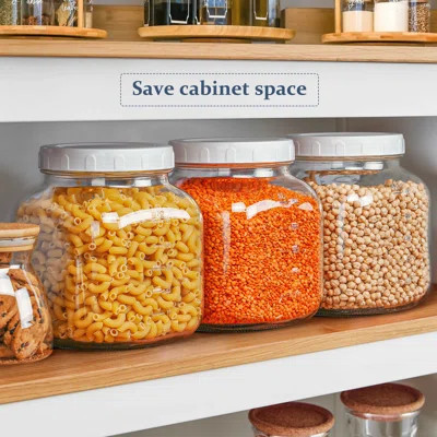 Glass Storage Jars with Airtight Lids and for Fermenting, Pickle108 oz Clear (Set of 2) | Wayfair North America