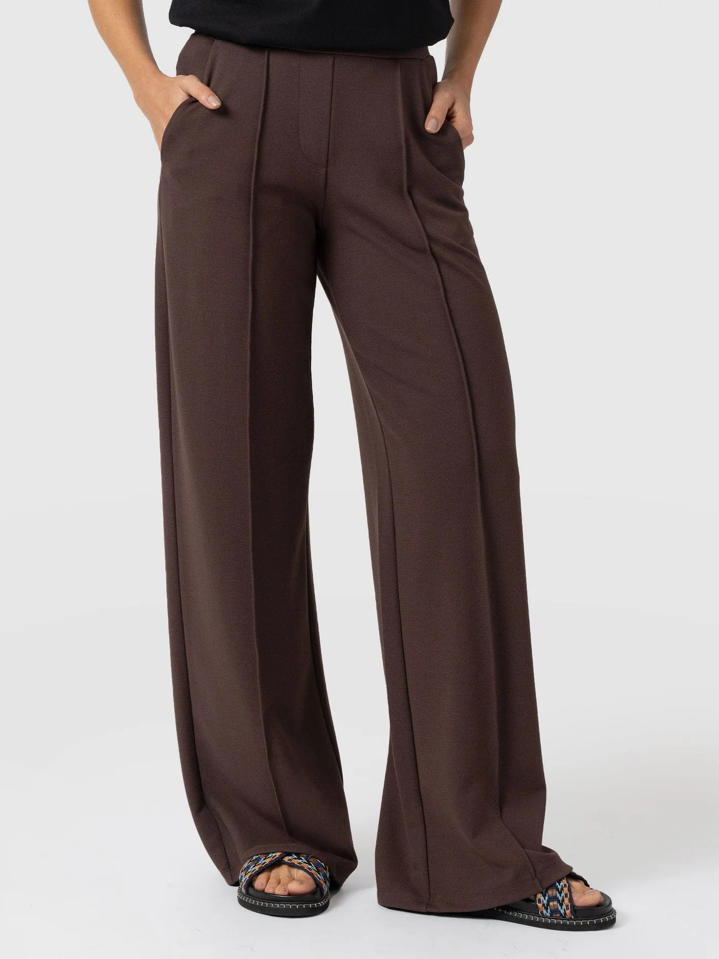 Keller Wide Leg Pant - Brown | Saint + Sofia