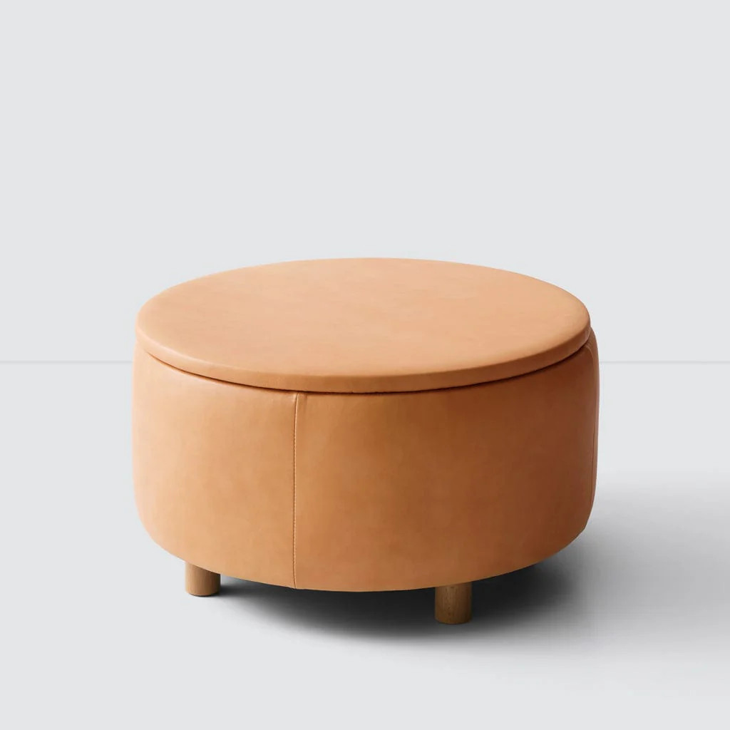 Torres Leather Storage Ottoman - Medium & Large | The Citizenry