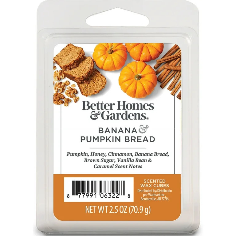 Banana Pumpkin Bread Scented Wax Melts, Better Homes & Gardens, 2.5 oz (1-Pack) | Walmart (US)