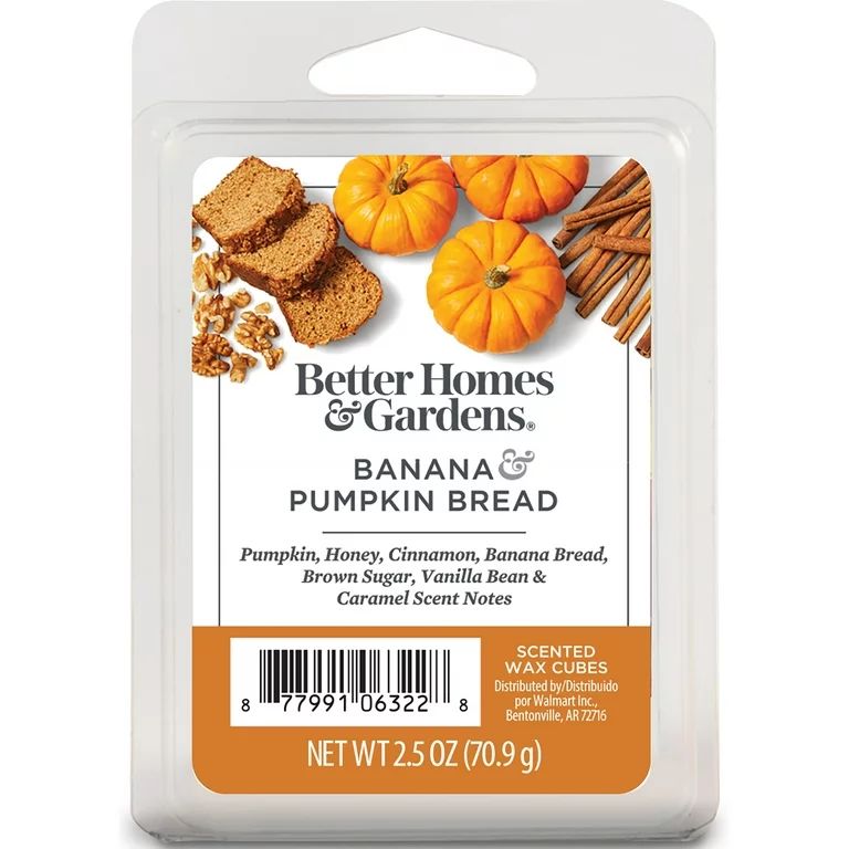 Banana Pumpkin Bread Scented Wax Melts, Better Homes & Gardens, 2.5 oz (1-Pack) | Walmart (US)