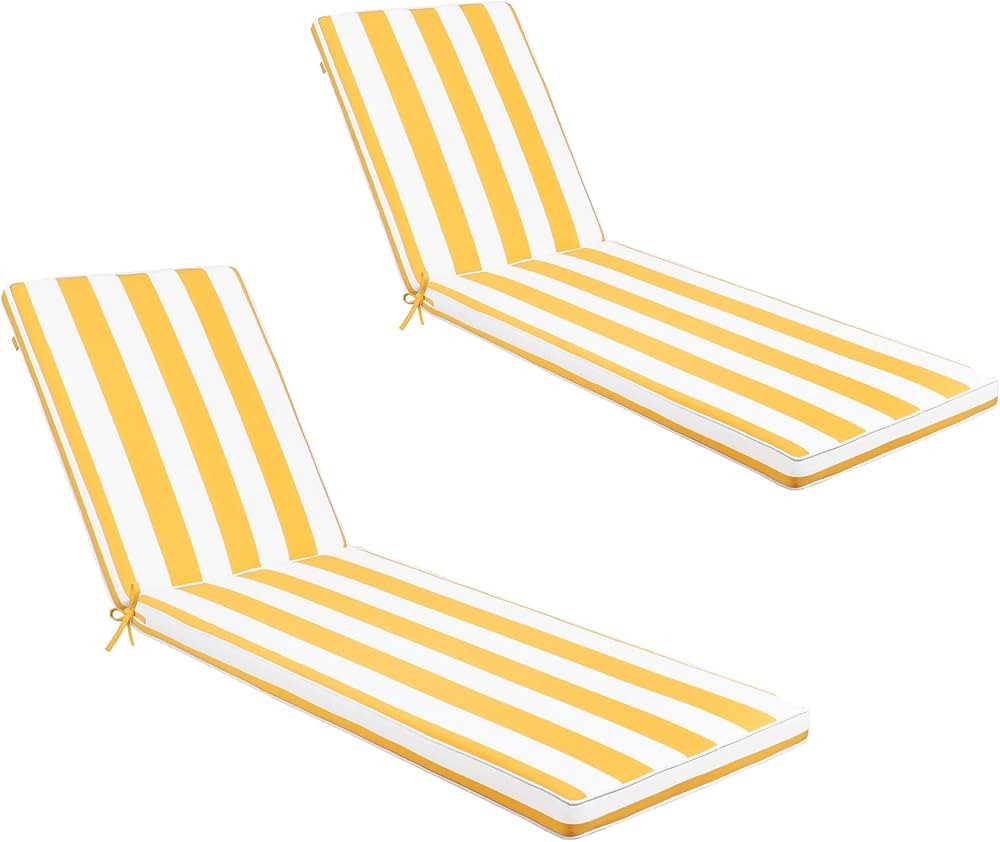 Only choice 2 Pcs Set Outdoor Lounge Chair Cushions Patio Chaise Lounge Chair Cushion Replacement... | Amazon (US)