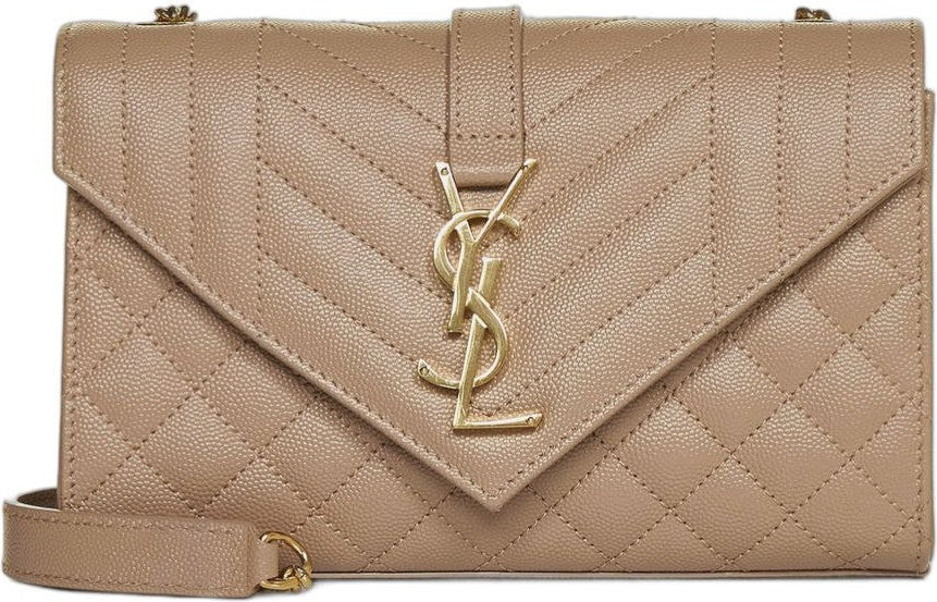 Saint Laurent Women's Ysl Bo Mng Envel S Grain D.pou in N.nud/N.nud/N.nud | 600195BOW919832 | LOZURI
