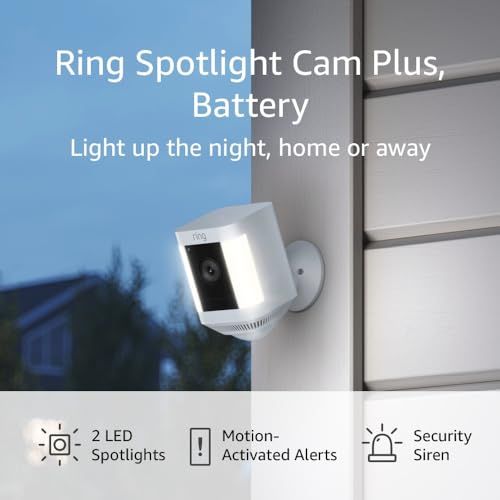 Ring Spotlight Cam Plus, Battery-powered HD outdoor security camera with motion-activated LED lig... | Amazon (US)
