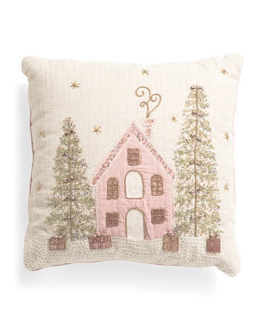 18x18 Holiday Gingerbread House Decorative Pillow | TJ Maxx