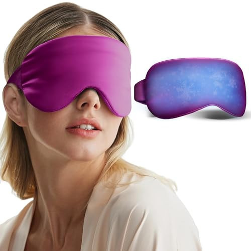 Cooling Eye Mask for Puffy Eyes: Fsa Eligible ltems Hsa, Migraines Headache Fast Relief After Surgery Care Cold Compress, Reusable Face Ice Pack Gel for Dark Circles, Gentle Weighted Sleep Mask Purple | Amazon (US)