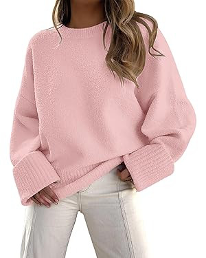 LILLUSORY Women's Oversized Sweaters Fuzzy Chunky Warm Pullover Sweater | Amazon (US)
