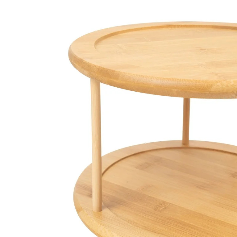 Better Homes & Gardens Kitchen Organizer Bamboo Turntable 2-Tier Spice Rack, 10.04 DIA x 6.89 in ... | Walmart (US)