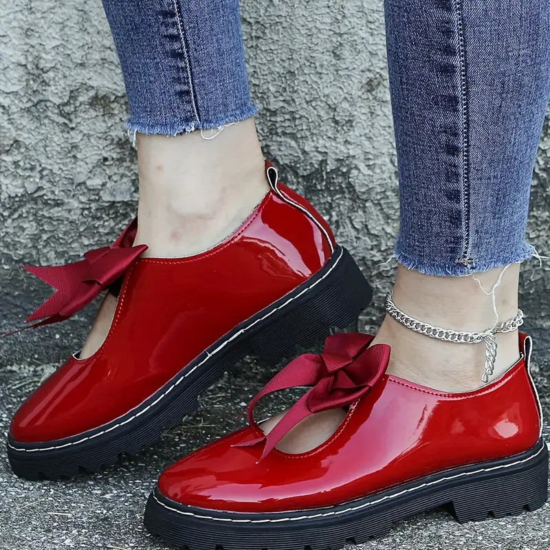 Bonitos Mocasines Lazo Mujer Zapatos Charol Punta Redonda - Temu | Temu Affiliate Program