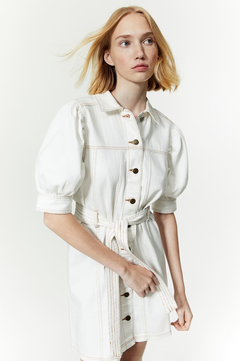 Puff-sleeved Denim Dress | H&M (US + CA)