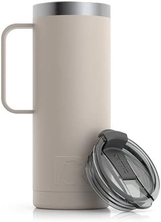 RTIC Travel Mug with Handle, 20 oz, Beach, Portable Thermal Camping Cup, Vacuum-Insulated with Li... | Amazon (US)