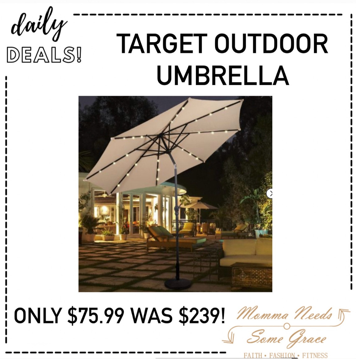 Outdoor umbrella 68% off at Target! Perfect for these hot summer days!

#LTKSeasonal #LTKSaleAlert #LTKHome