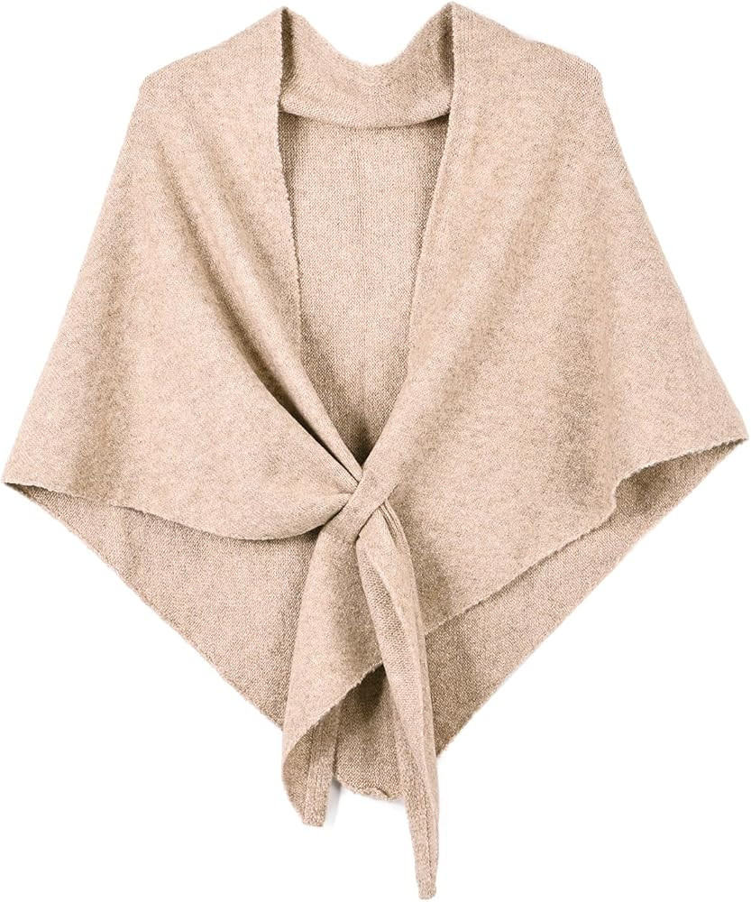 FeelfunFeather Shawl Wraps for Women Winter Knitted Triangle Cashmere Shawl Scarf Pashmina Cardig... | Amazon (US)