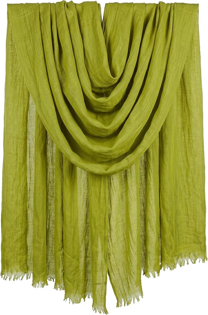 Women Summer Scarfs Large Long Lightweight Linen Beach Gauze Shawl Wrap 75”×43” | Amazon (US)
