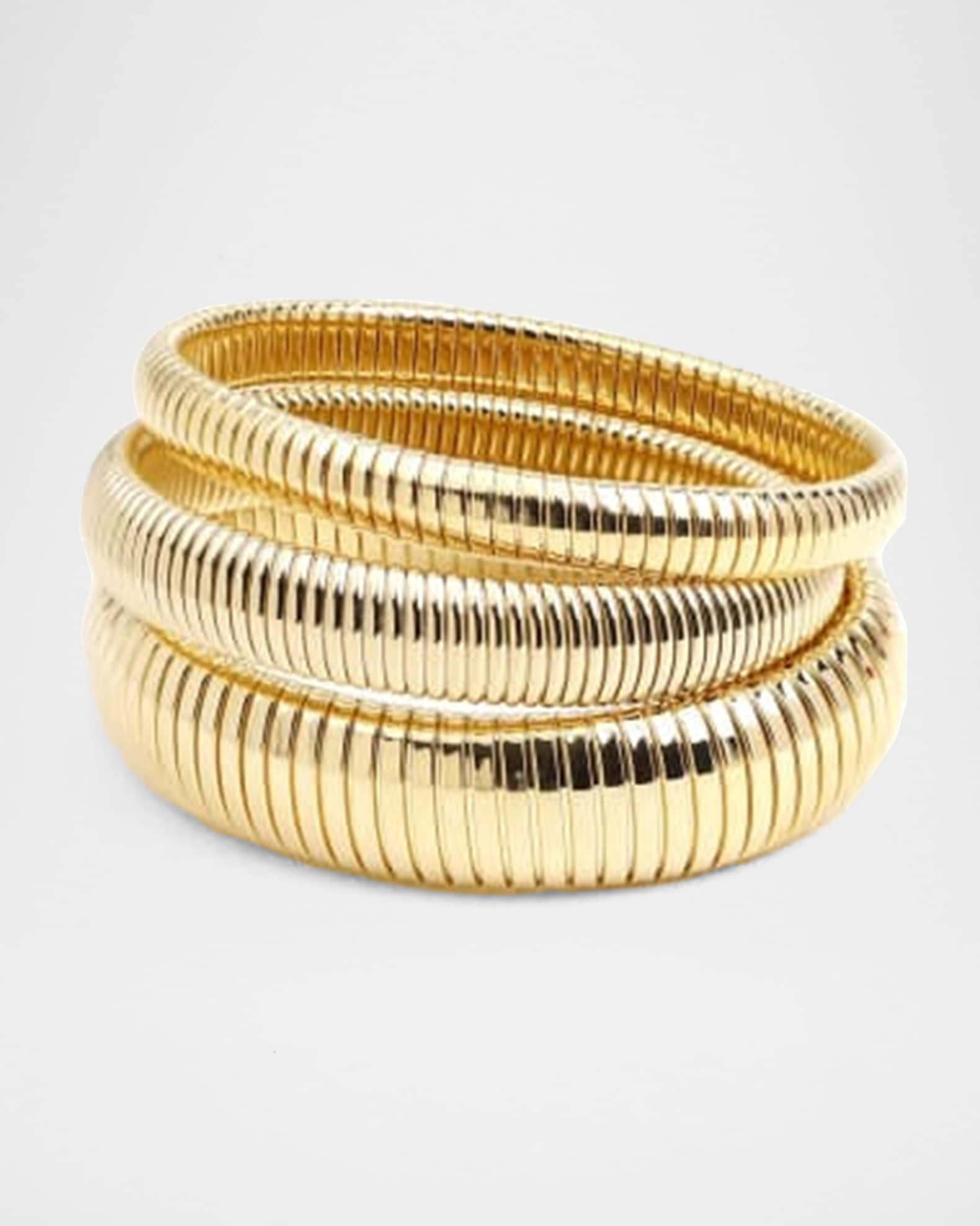 Ben-Amun Cobra Elastic Bracelets, Set of 3, Gold | Neiman Marcus