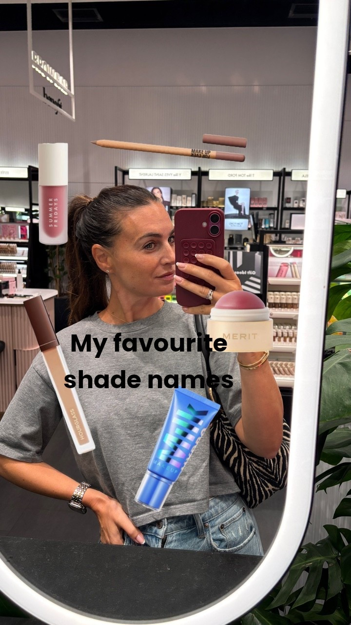 Favourite products is one thing, but favourite shades is the important thing. I wear:

Milk Makeup tinted moisturiser: shade 5
Hourglass Vanish Concealer: Cedar
Makeup Forever Lip Liner: Anywhere Caffeine
Merit Flush Balm: Cheeky 
Summer Fridays Lip Oil: Rosebud

#LTKuk #LTKbeauty #LTKstyletip