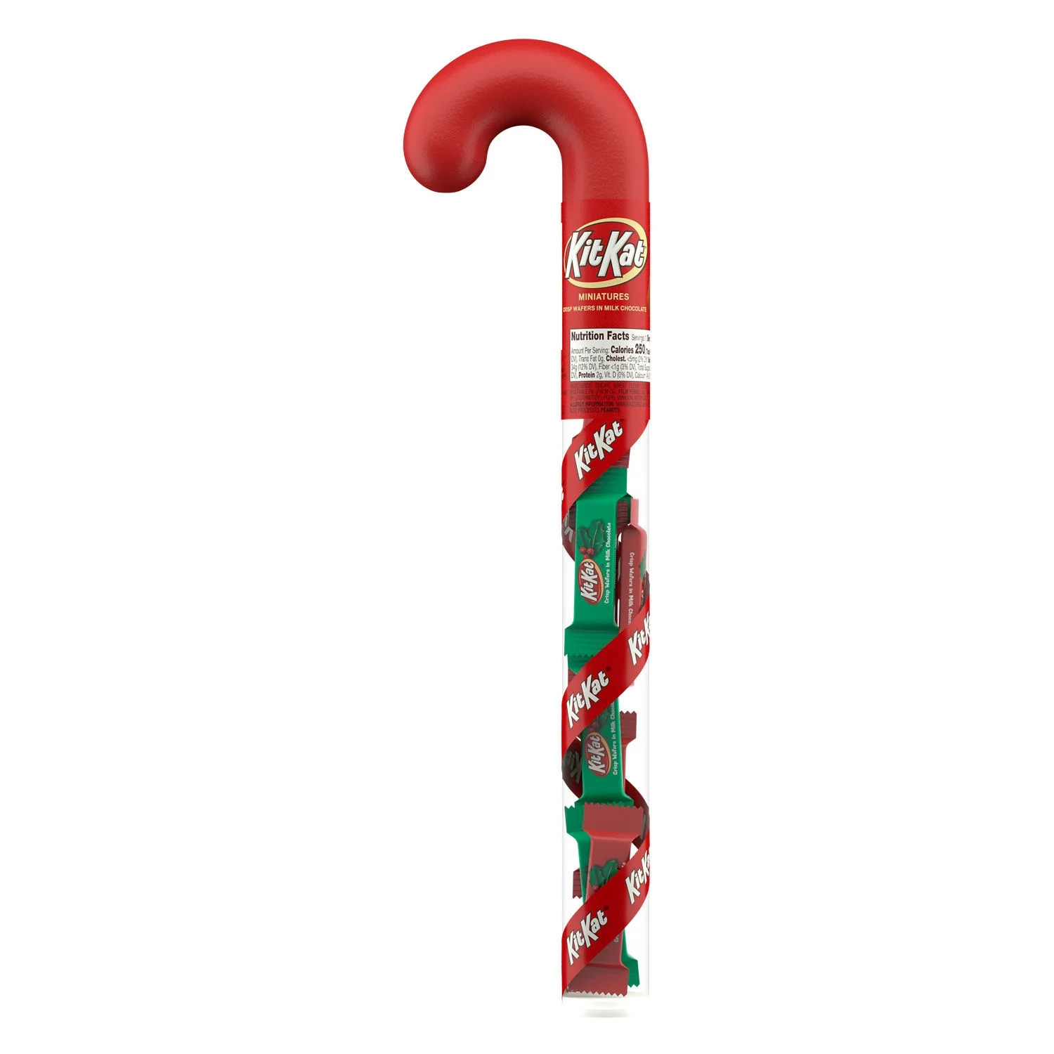 Kit Kat® Miniatures Milk Chocolate Wafer Christmas Candy, Plastic Cane 1.8 oz | Walmart (US)